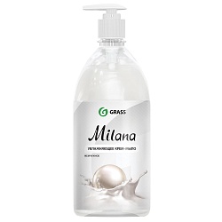 Жидкое крем-мыло Milana жемчужное с дозатором (флакон 1000мл)  126201