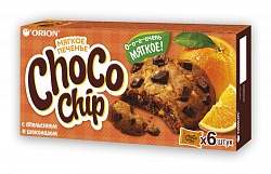 Печенье CHOKO CHIP с кусочками шок. и апельсина 1*16 6 шт 20 гр ORION