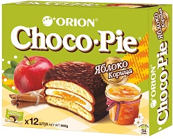 Печенье Чоко Пай яблоко-корица 1*8*12шт 360гр ORION