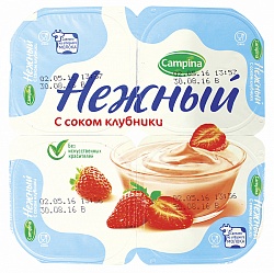 Йогурт Нежный 100г 1,2% Клубника (24 шт в уп)
