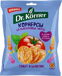 Чипсы Dr.Korner Цельнозер-кукуруз-рисовые с томатом и базиликом 50 гр