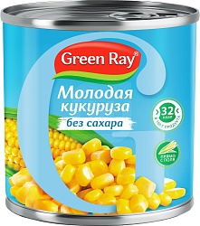 Горошек зеленый  "Грин Рей" с ключем без сахара 425г (12шт)