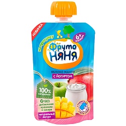 ФрутоНяня Пюре /90 гр/ Яблоко манго с йогуртом