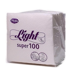 Салфетка Бумажная 22,5 Plushe Light Super 100, 1слой,75л белый