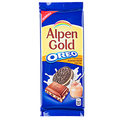 Альпен Голд ОРЕО  со вкусом арахис пасты и кусочк печенья 95 гр
