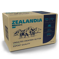 Масло сладкосливочное несоленое фасованное тз Zealandia Kitchen 500гр 83%
