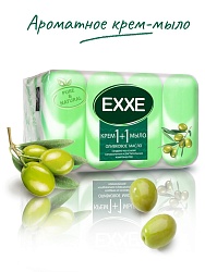 Крем+мыло EXXE 1+1 "Зеленый чай" 4шт*90г (ЗЕЛЕНОЕ) полосатое ЭКОПАК