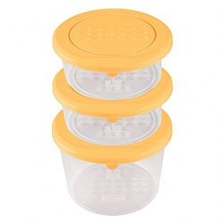Комплект контейнеров для продуктов "Asti" круглых 0,5л+0,5л+0,8л (бледно-желтый)
