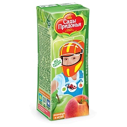 0,2л "Сады Придонья" сок яблочно-персиковый восстановленный с мякотью (27шт/уп)