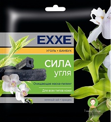 EXXE Тканевая очищающая черная маска Сила угля (1 шт) ШБ*30