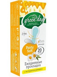 Прокладки ежедневные гигиенические 20шт Panti Soft  с экстрактом ромашки GreenDay *24