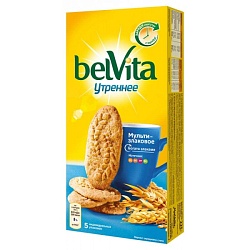 BelVita Утреннее печенье витамин. со злаковыми хлопьями  225 гр 20 шт/Бол /4041955/