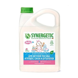 SYNERGETIC   для мытья детской посуды игрушек сосок и бутылочек 3.5л 4шт/уп 